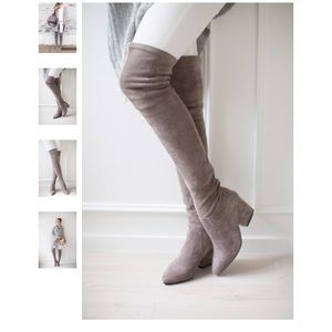 Taupe Over The Knee Boots 7.5/38